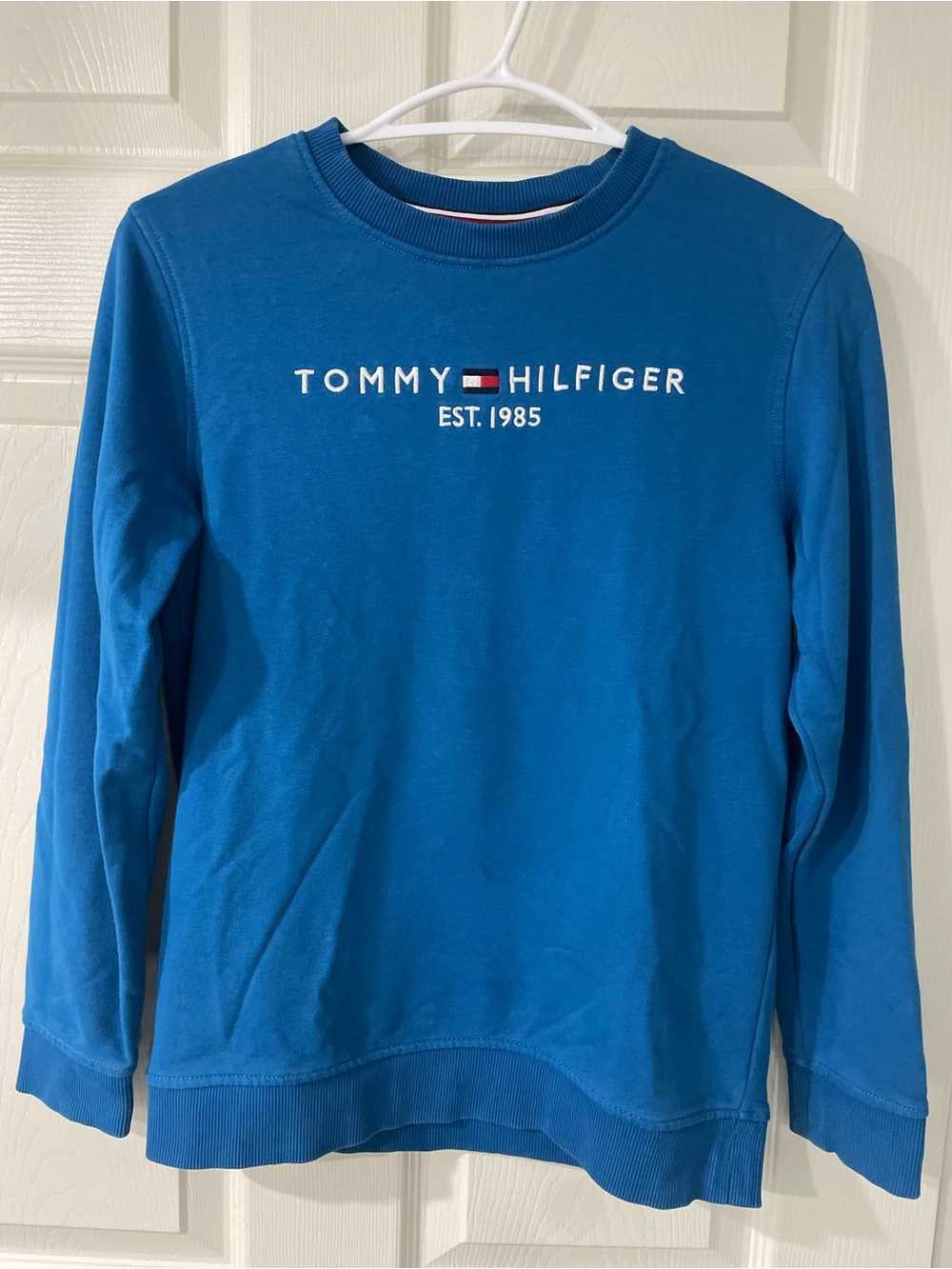 Tommy Hilfiger Kids Bright Blue Logo Crew Sweatshirt